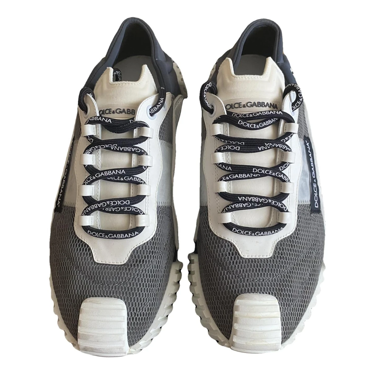 Pre-owned Dolce & Gabbana Cloth Low Trainers In Grey