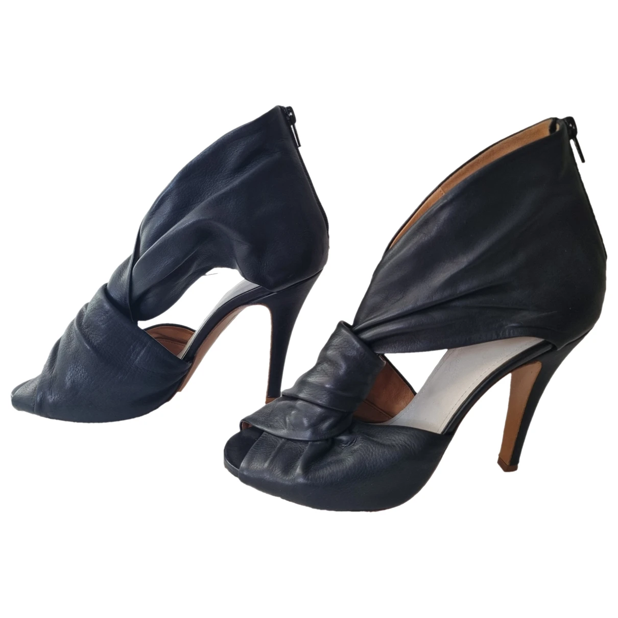 Pre-owned Maison Margiela Leather Heels In Black