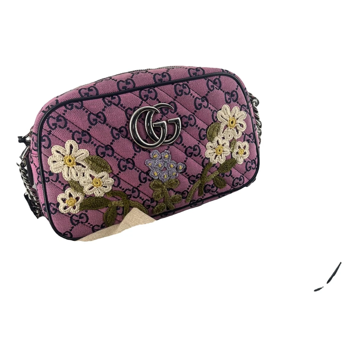 Pre-owned Gucci Cloth Clutch Bag In Pink