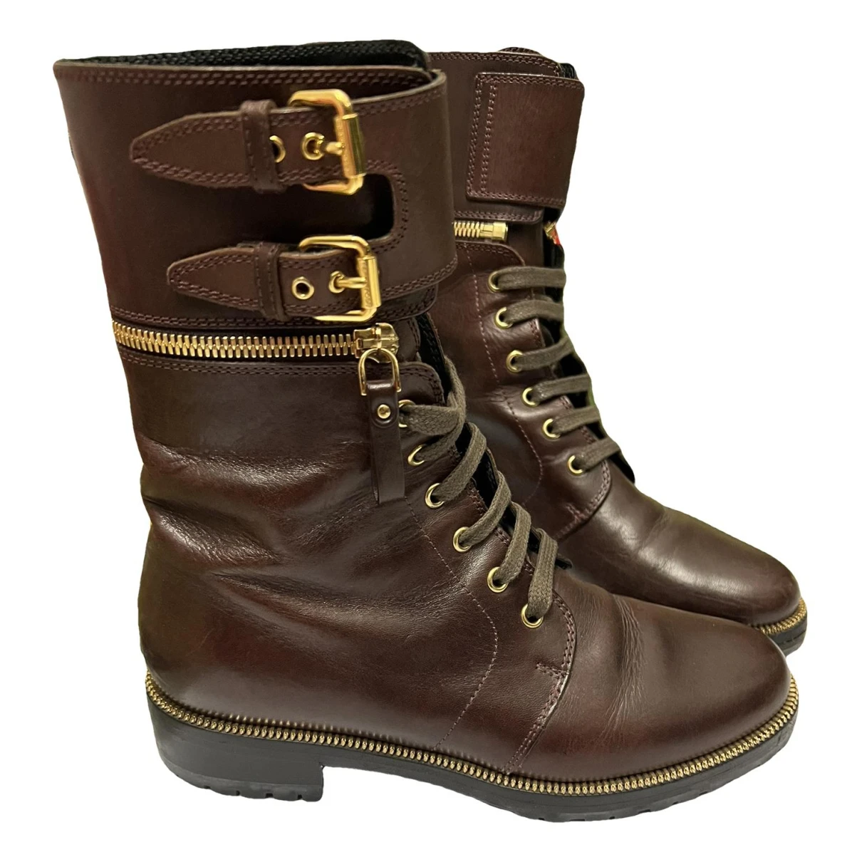 Pre-owned Sergio Rossi Leather Boots In Brown