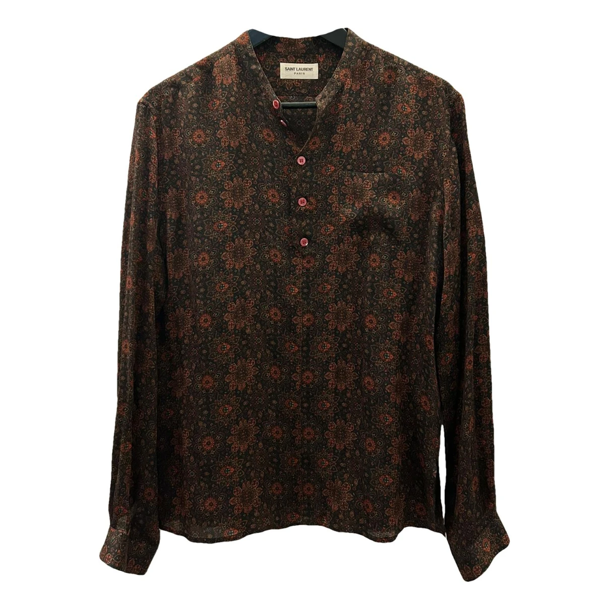 Pre-owned Saint Laurent Silk Shirt In Burgundy