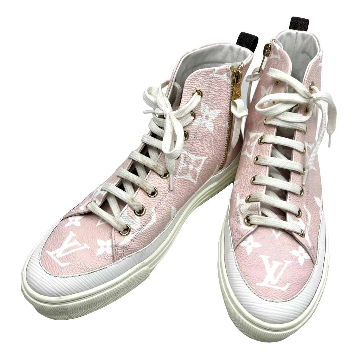 Pre-owned Louis Vuitton Stellar Leather Trainers In Pink