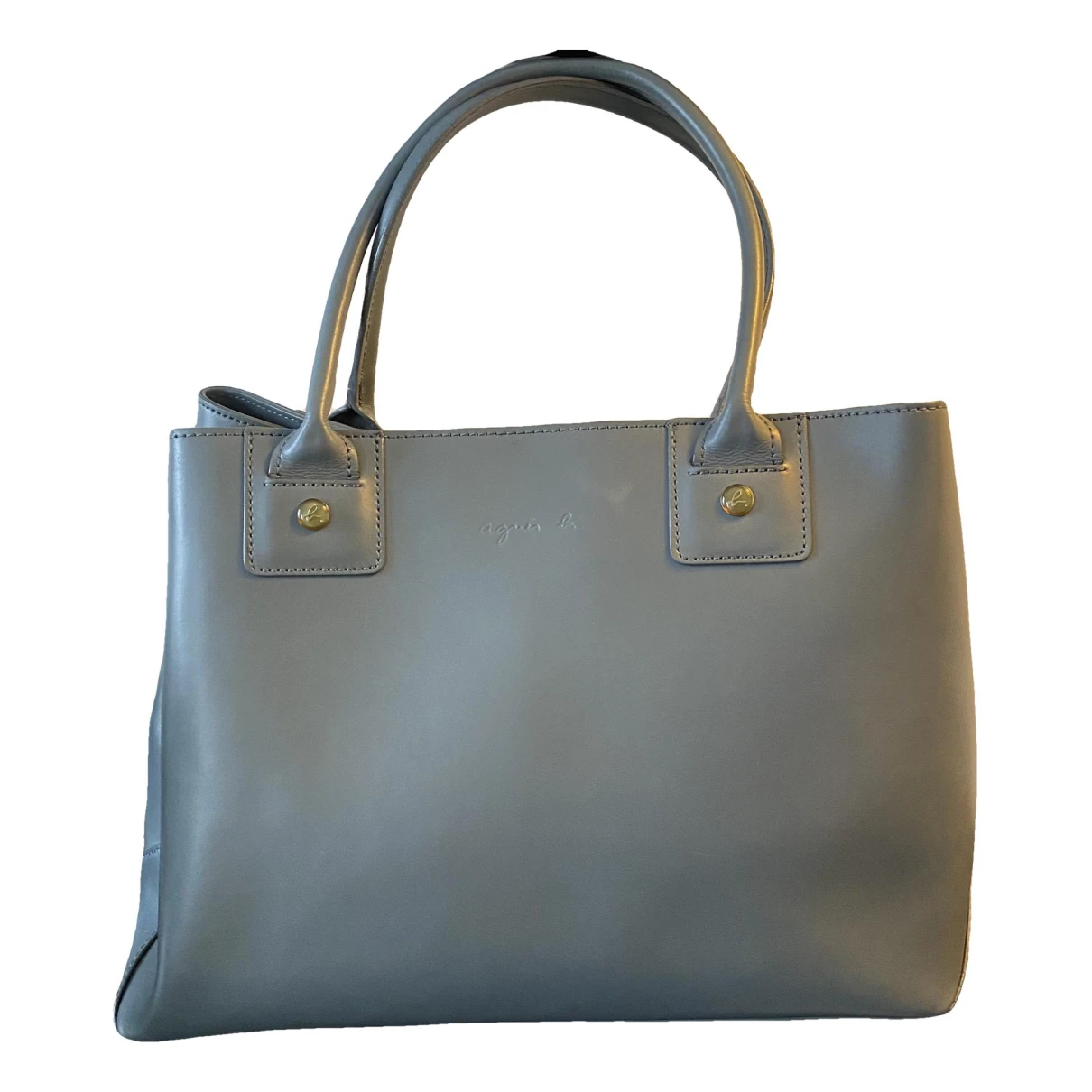 Pre-owned Agnès B. Leather Handbag In Grey