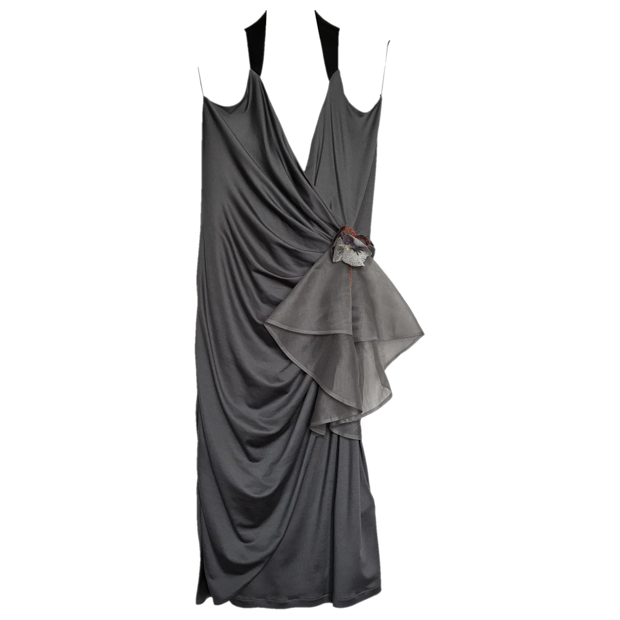 Pre-owned Blumarine Silk Mini Dress In Grey