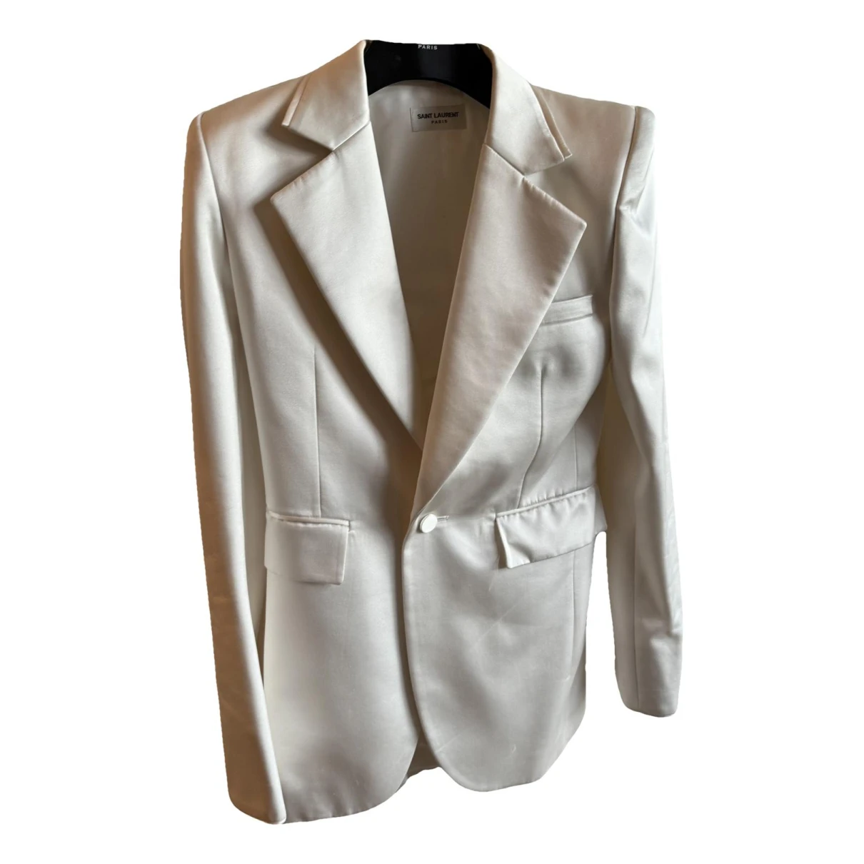 Pre-owned Saint Laurent Silk Blazer In White