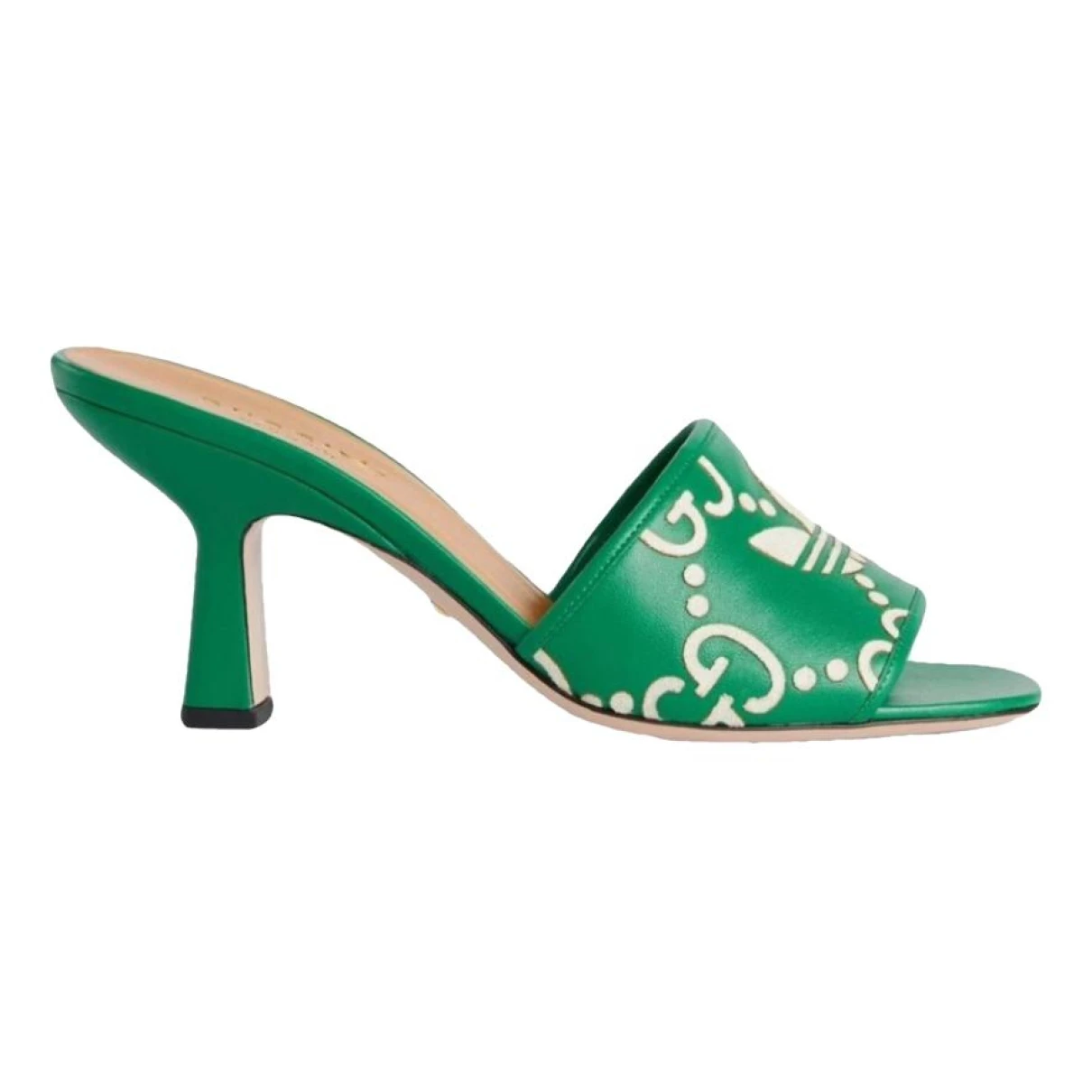 Pre-owned Gucci Leather Mules In Green
