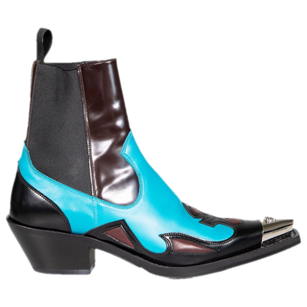 Pre-owned Versace Leather Boots In Multicolour