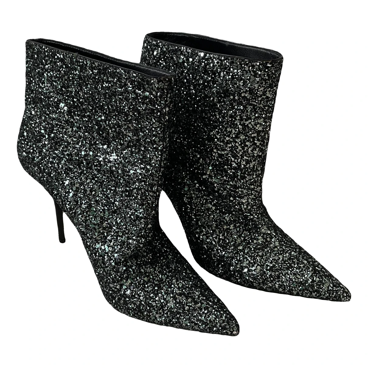 Pre-owned Saint Laurent Glitter Boots In Green