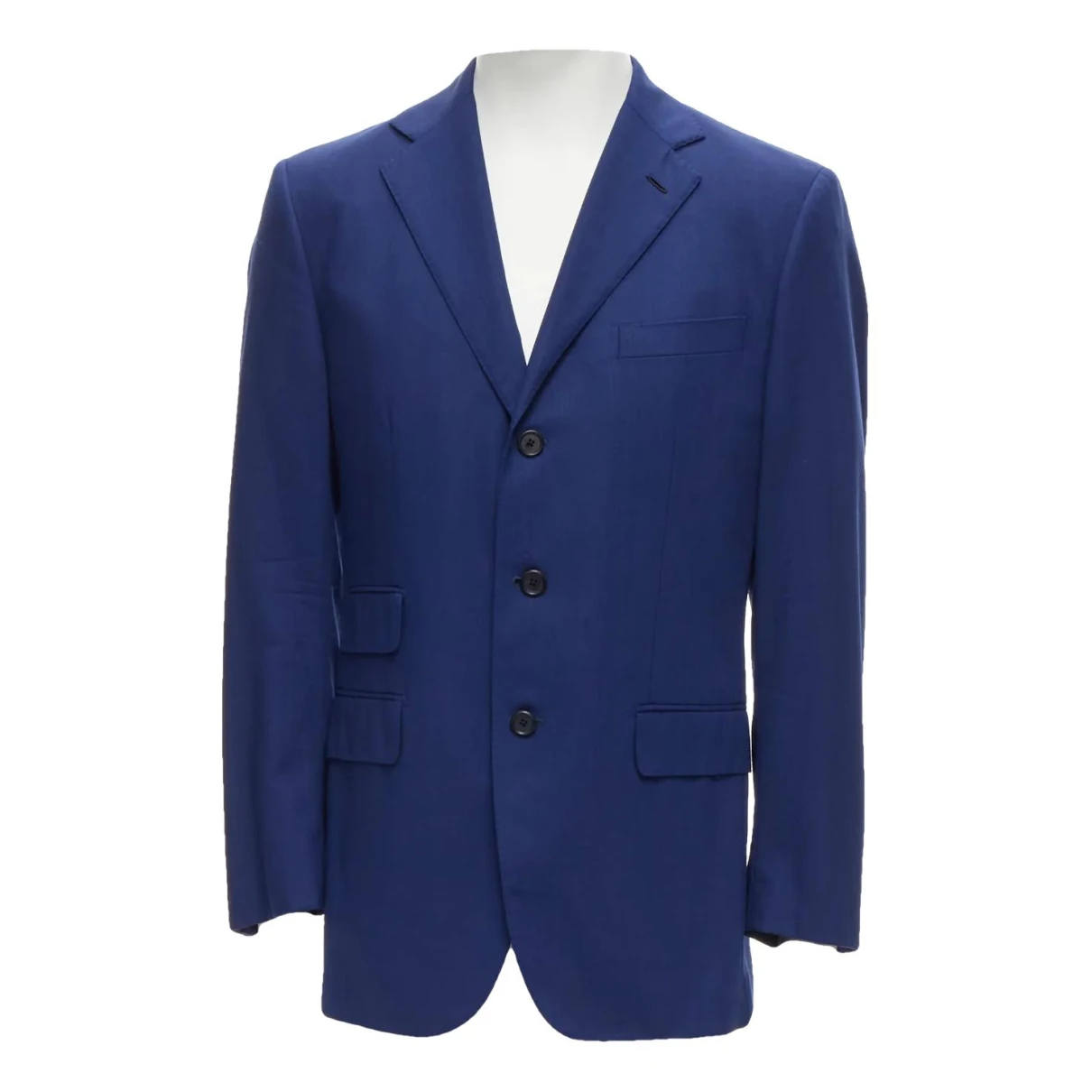 Pre-owned Drake's Wool Jacket In Blue
