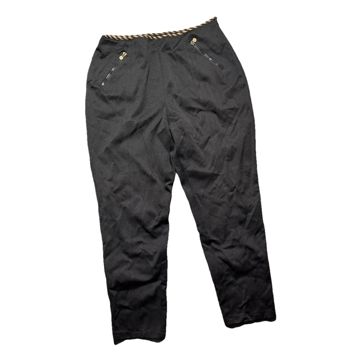 Pre-owned Fendi Straight Pants In Black