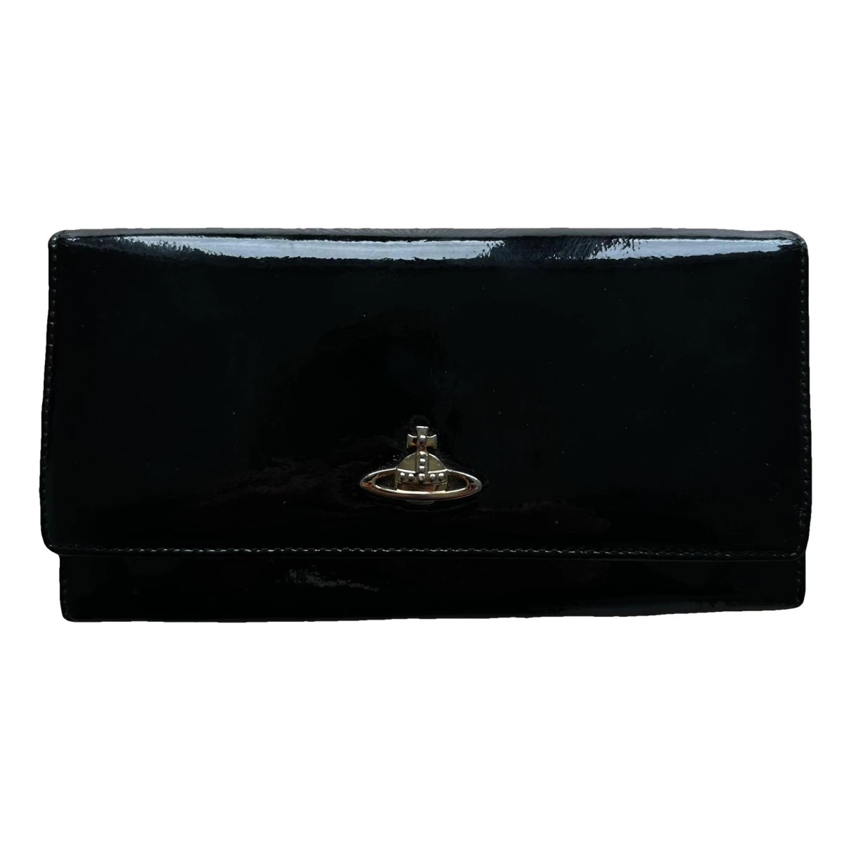 Pre-owned Vivienne Westwood Patent Leather Wallet In Black