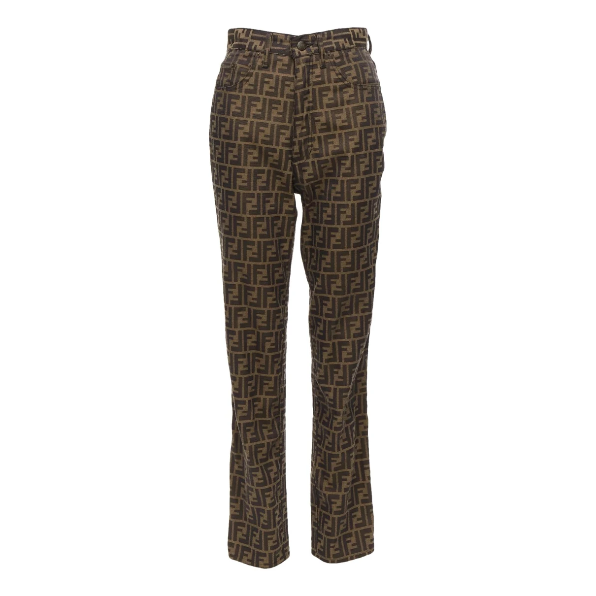 Pre-owned Fendi Cloth Trousers In Brown