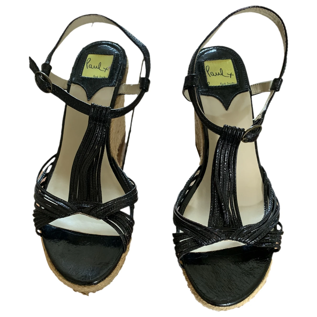 Pre-owned Paul Smith Patent Leather Sandals In Black