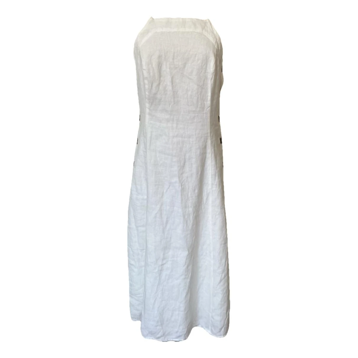 Pre-owned Whistles Linen Mid-length Dress In White