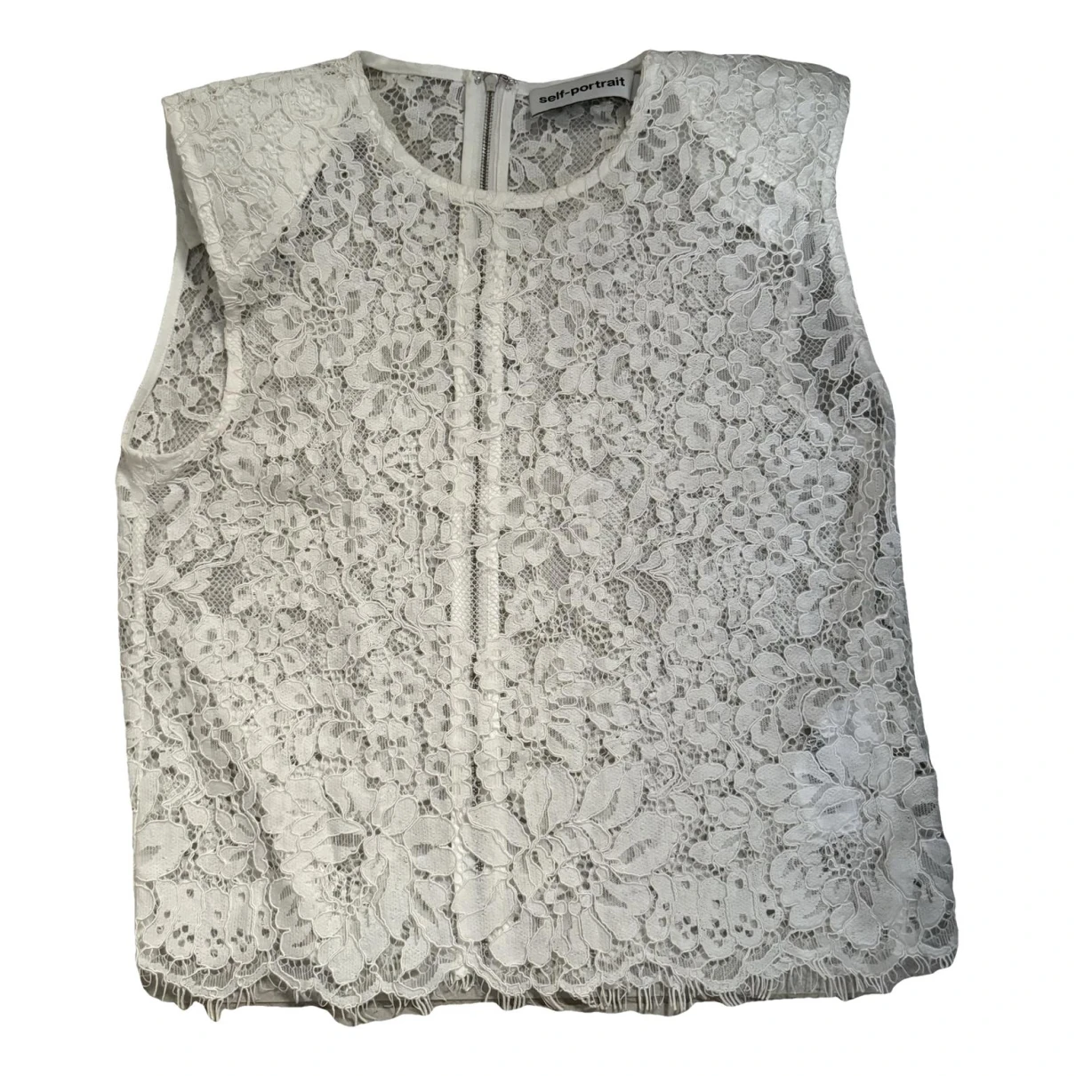 Pre-owned Self-portrait Lace Top In White