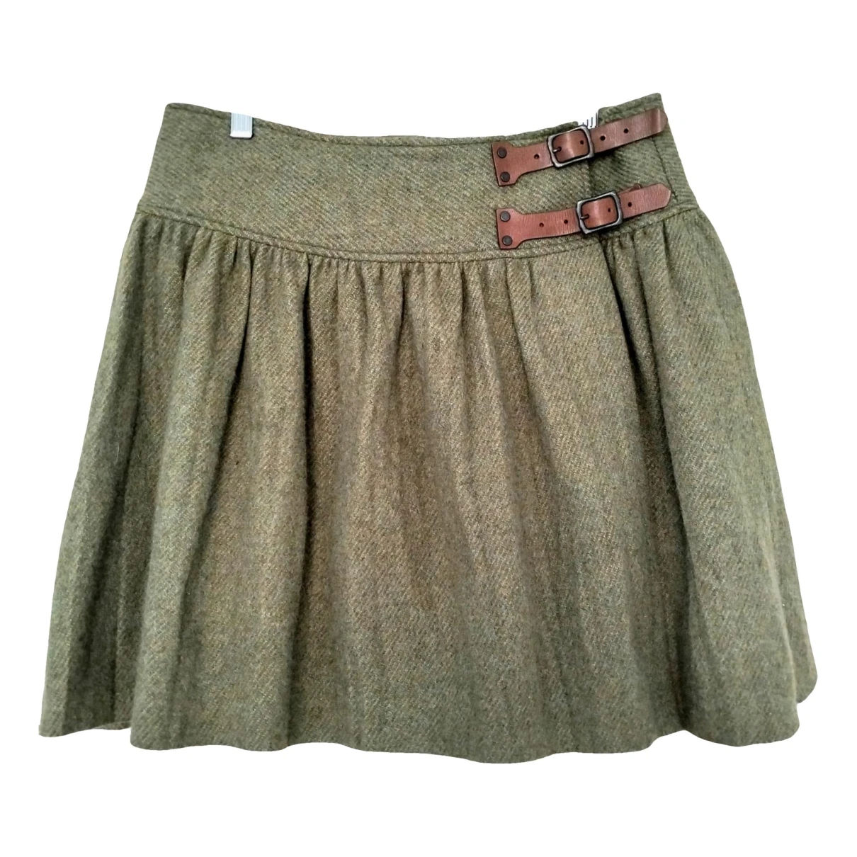 Pre-owned Ralph Lauren Wool Mini Skirt In Khaki