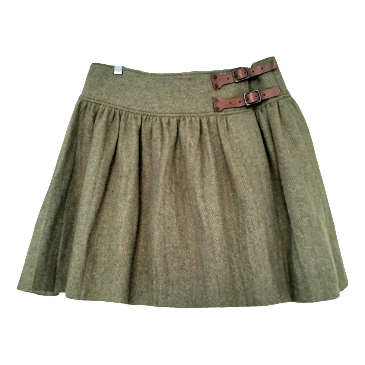 Pre-owned Ralph Lauren Wool Mini Dress In Khaki