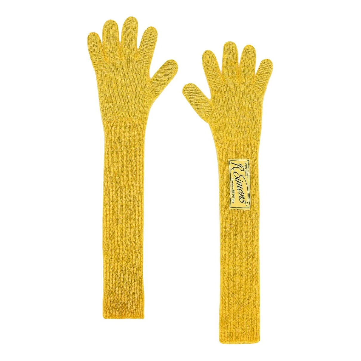 Pre-owned Raf Simons Wool Gloves In Yellow