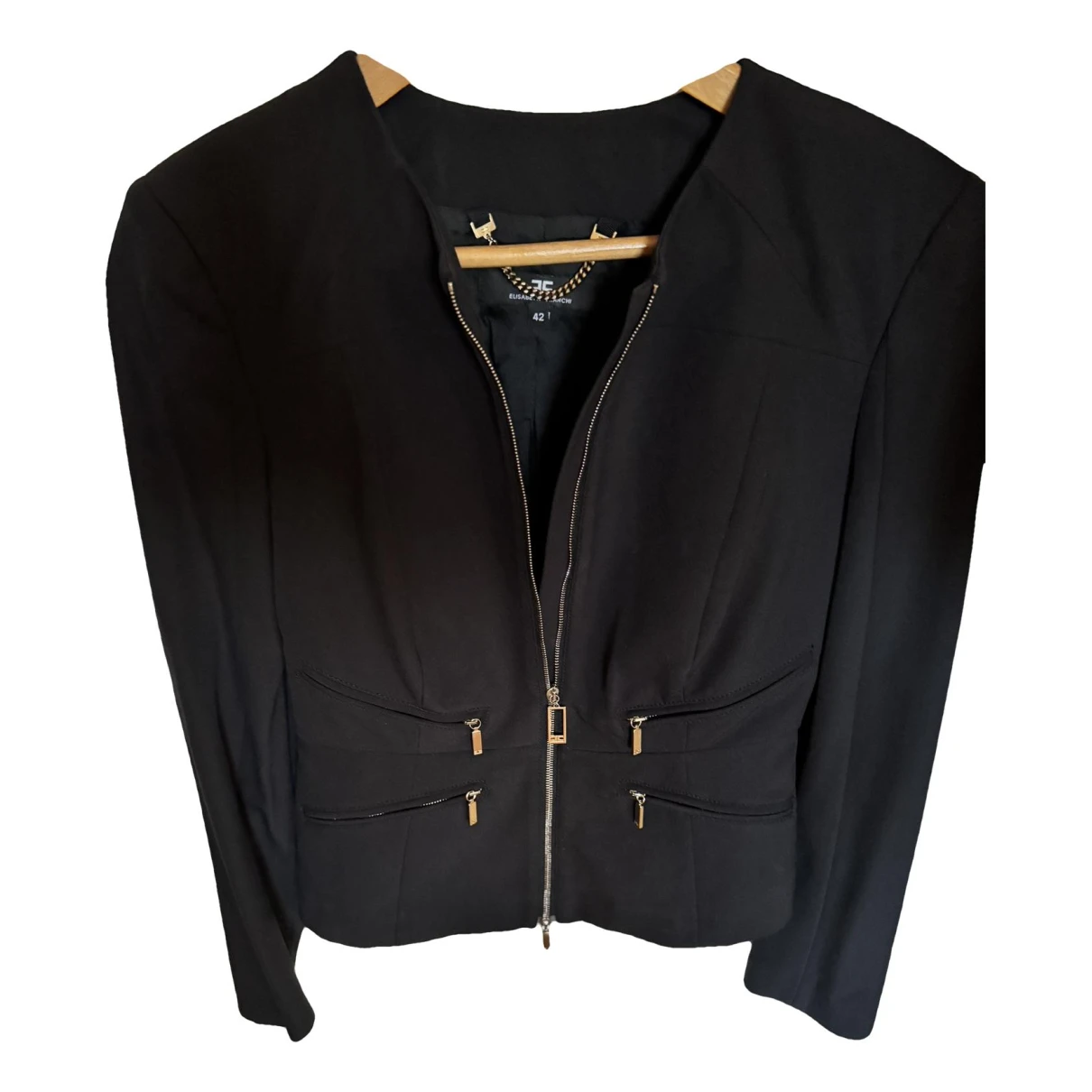 Pre-owned Elisabetta Franchi Suit Jacket In Black