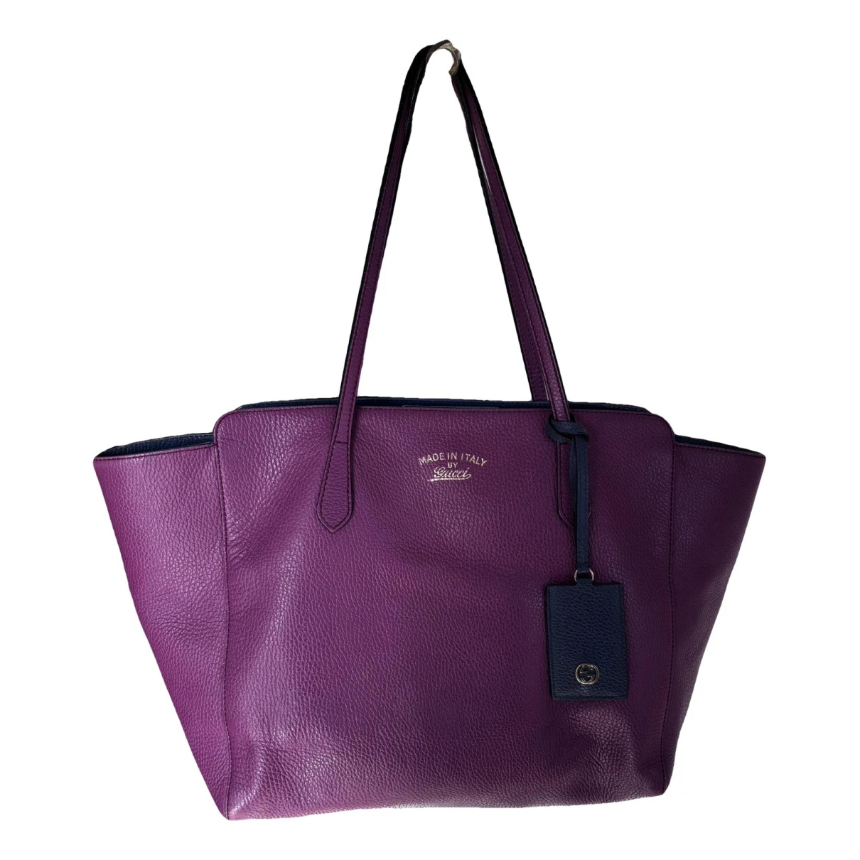 Pre-owned Gucci Leather Handbag In Purple