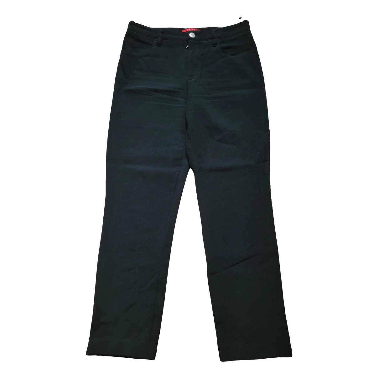 Pre-owned Prada Wool Straight Pants In Black