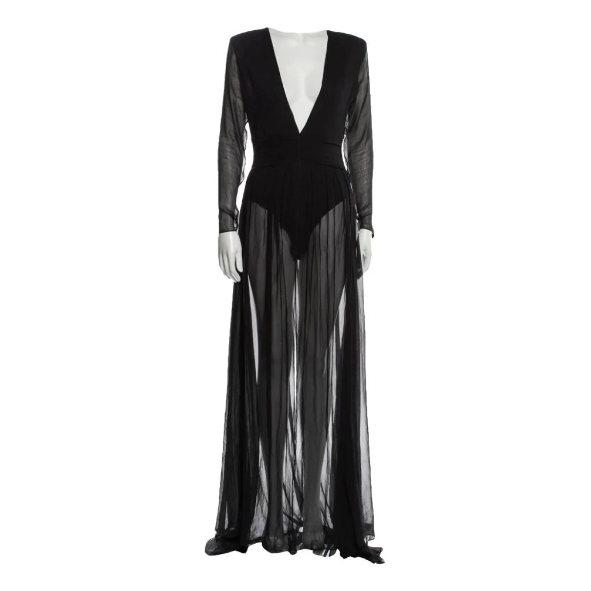 Pre-owned Retroféte Silk Maxi Dress In Black