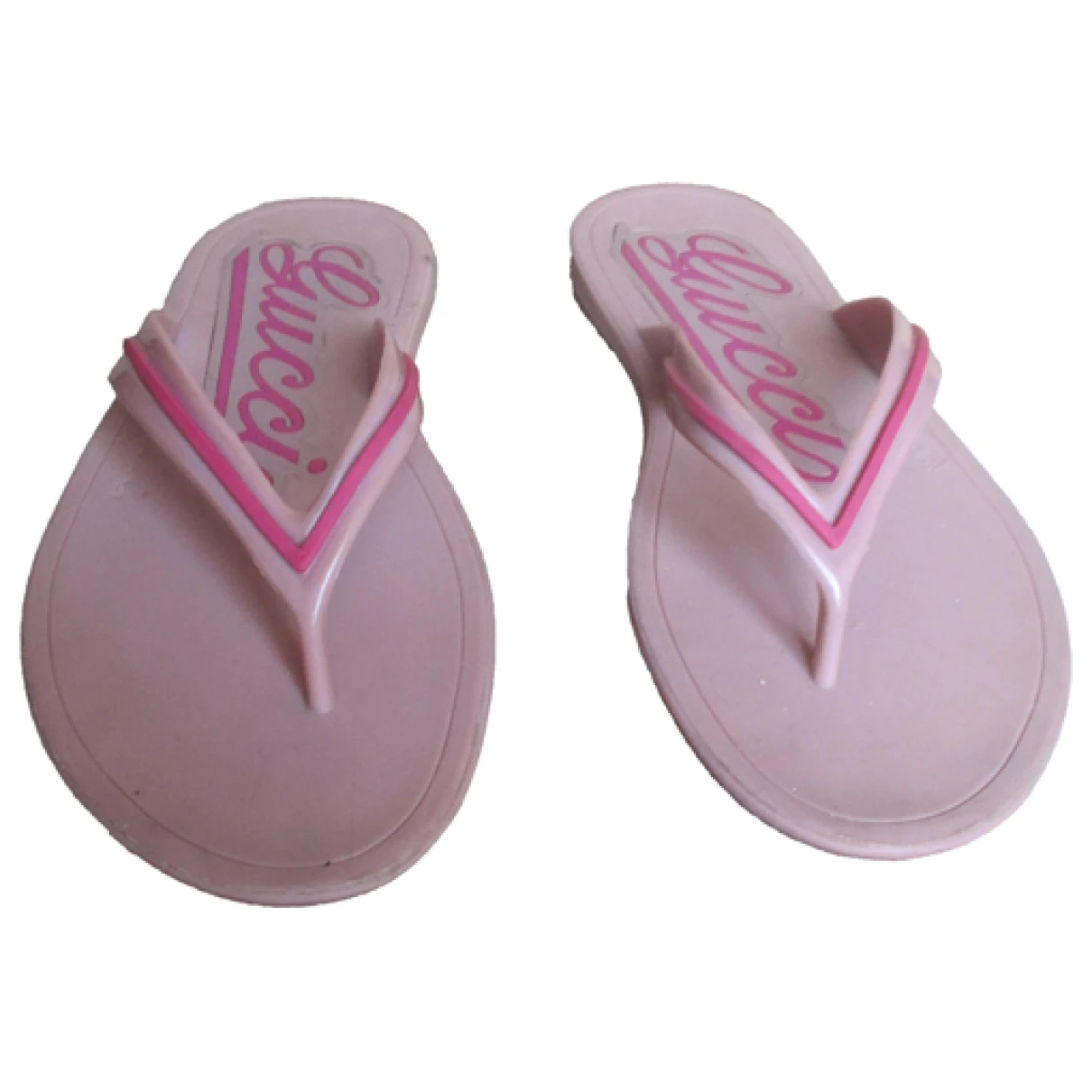 Pre-owned Gucci Flip Flops In Pink