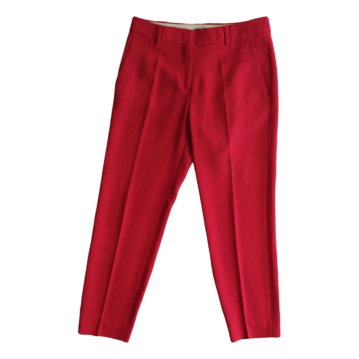 Pre-owned Max Mara Straight Pants In Red