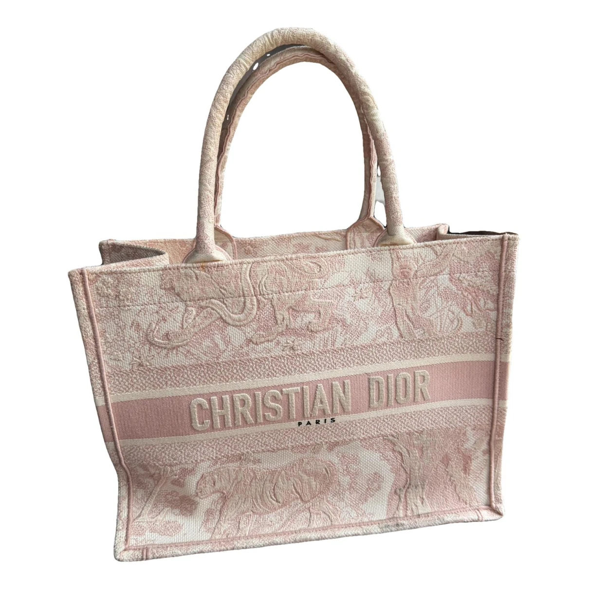 Pre-owned Dior Book Tote Cloth Tote In Pink