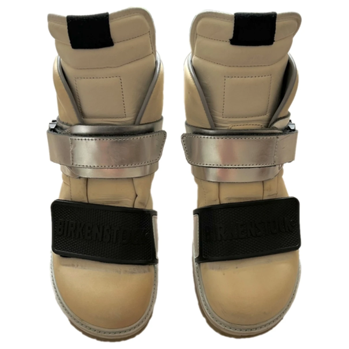 Pre-owned Rick Owens Leather Boots In Beige