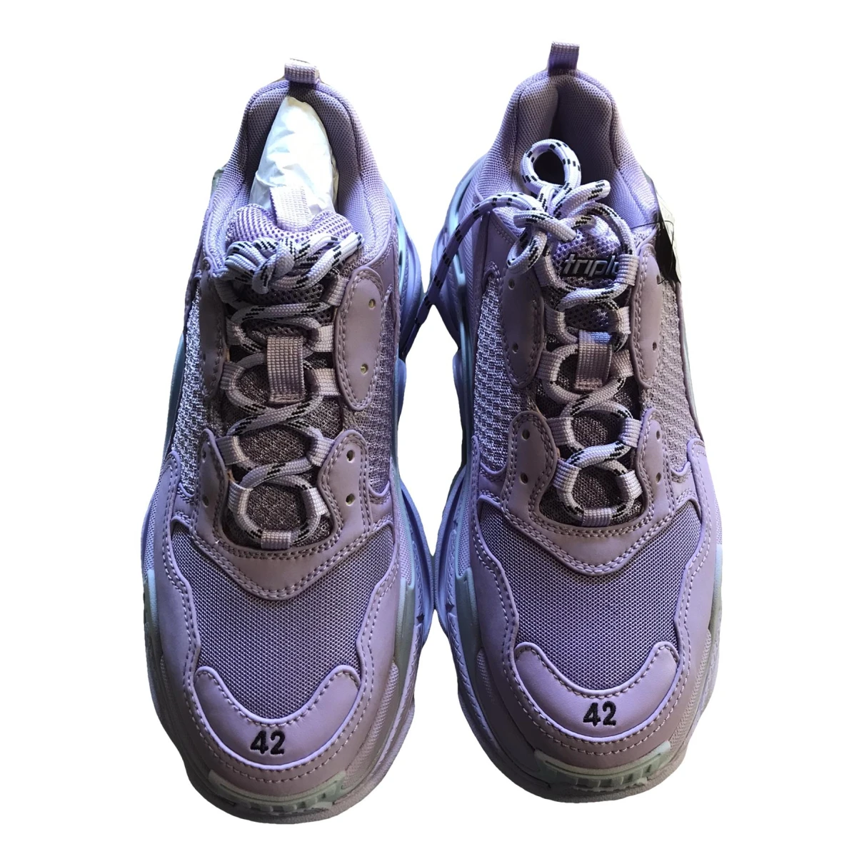 Pre-owned Balenciaga Triple S Low Trainers In Purple