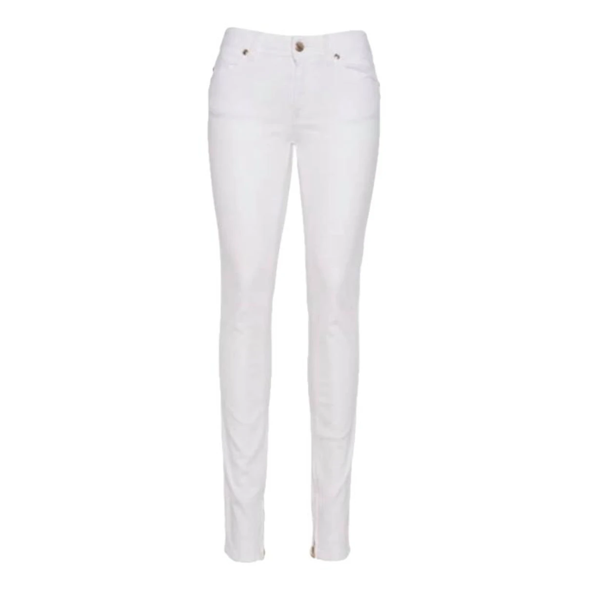 Pre-owned Just Cavalli Slim Jeans In White