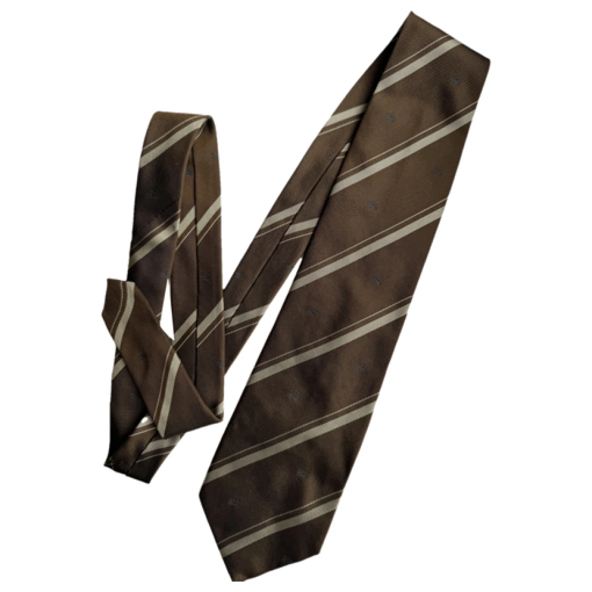 Pre-owned Burberry Silk Tie In Brown