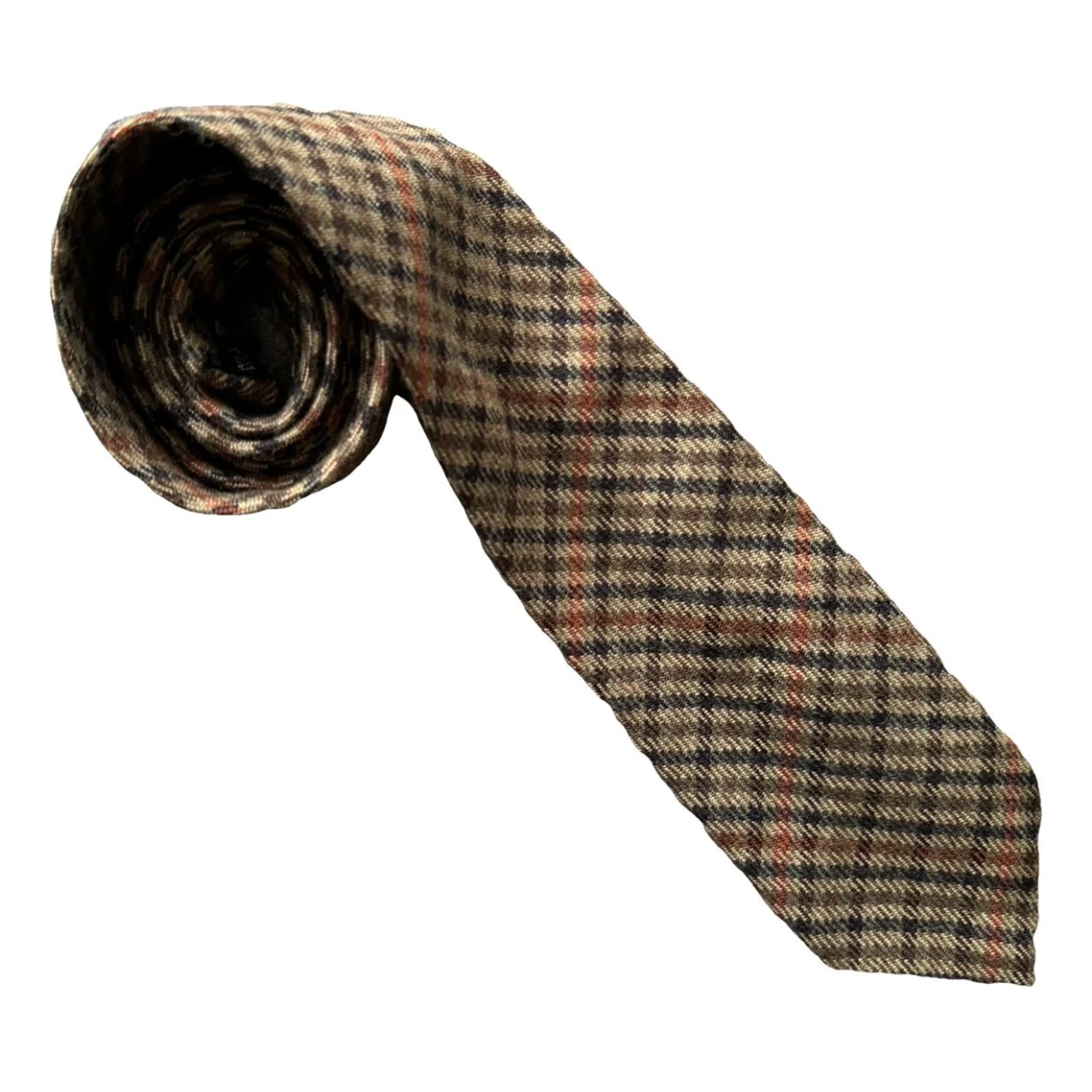 Pre-owned Burberry Wool Tie In Brown