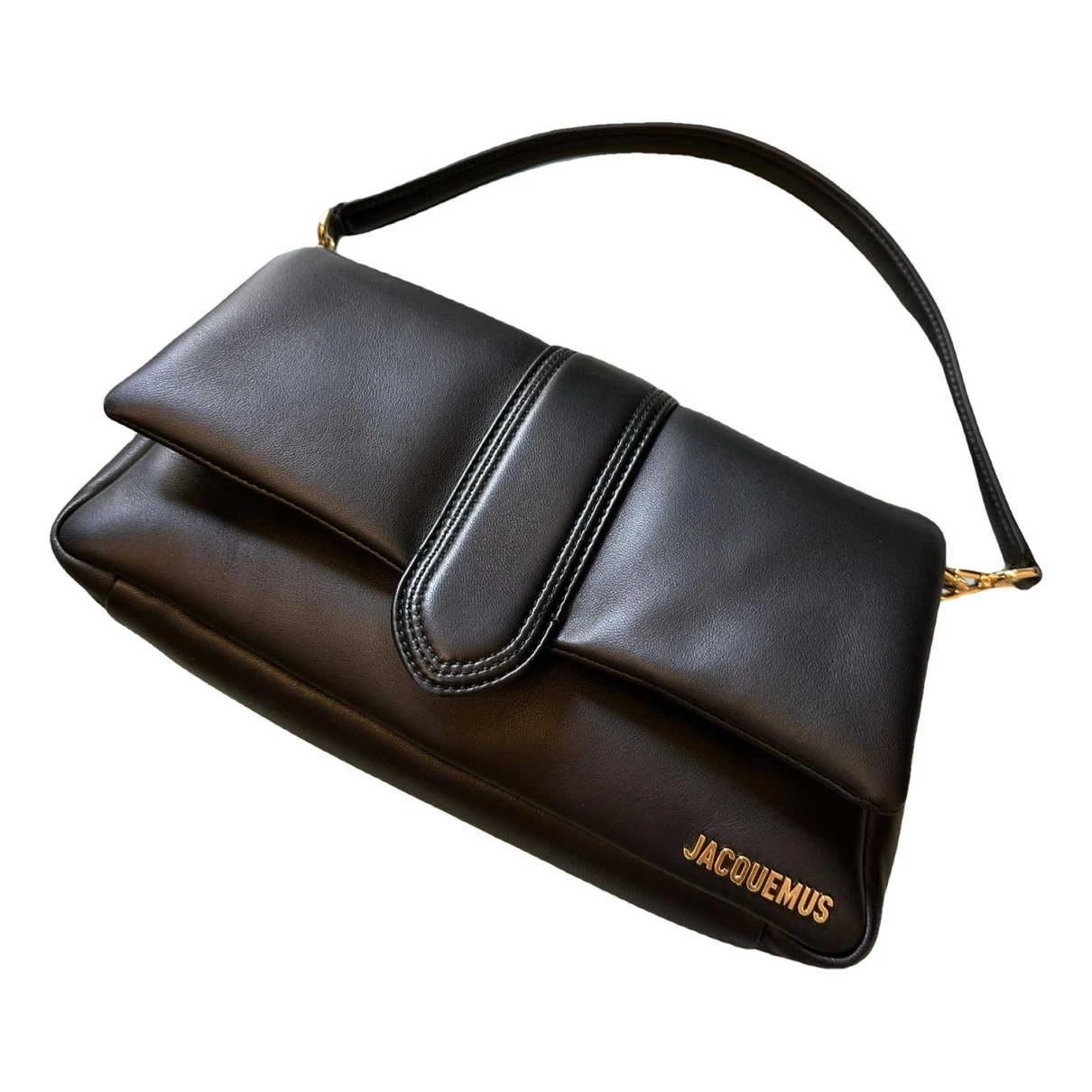 Pre-owned Jacquemus Bambimou Leather Handbag In Black