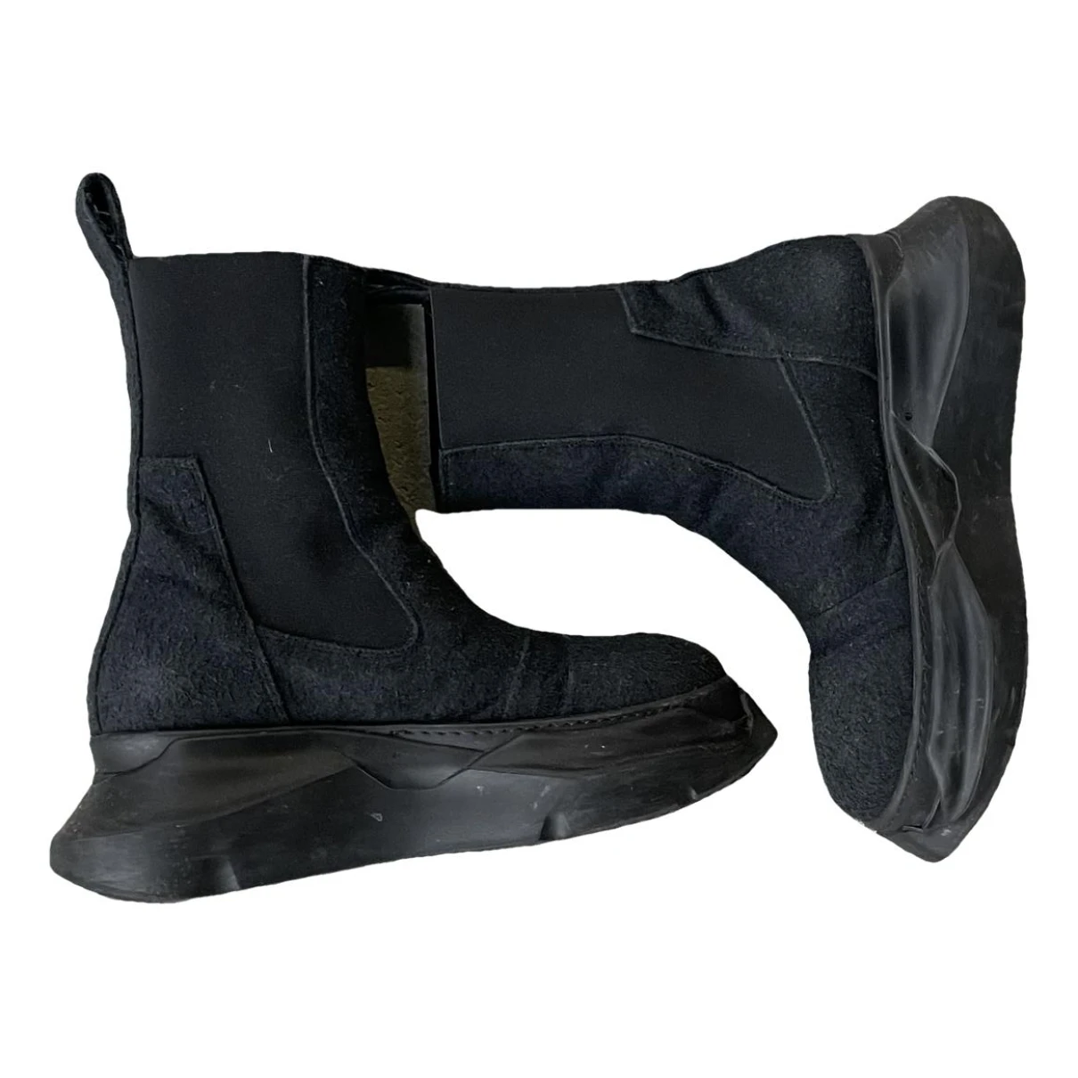 Pre-owned Rick Owens Drkshdw Cloth Boots In Black
