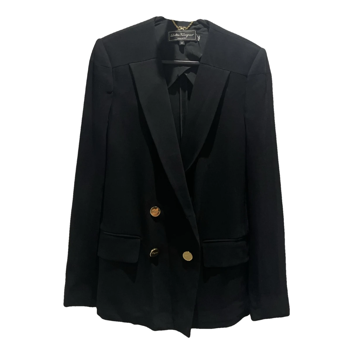 Pre-owned Ferragamo Coat In Black