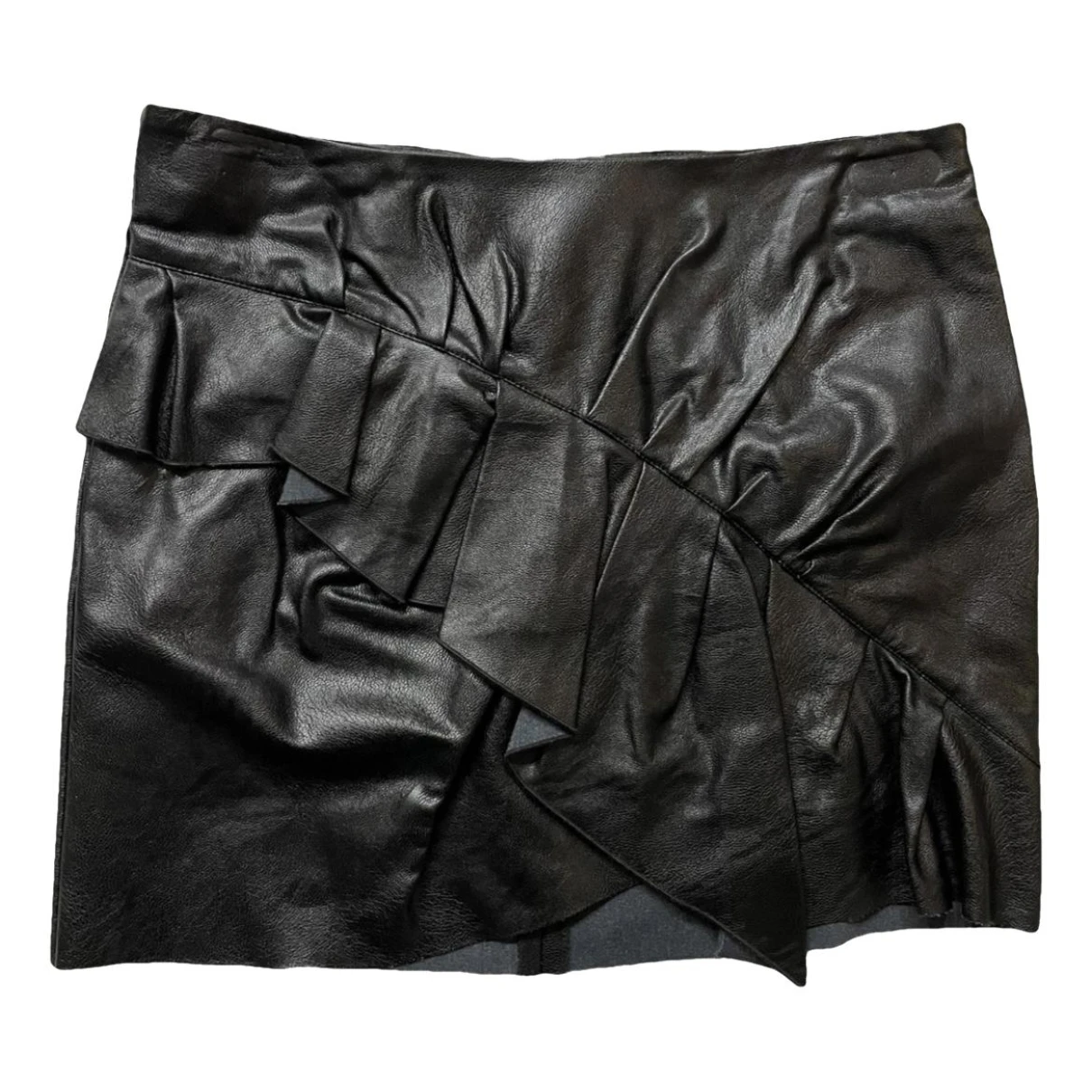 Pre-owned Isabel Marant Étoile Leather Mini Skirt In Black