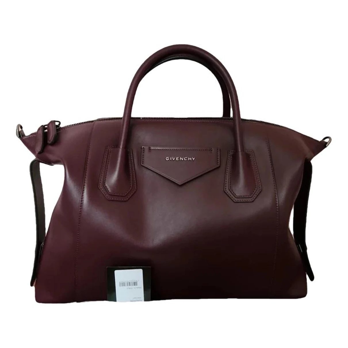 Pre-owned Givenchy Antigona Leather Handbag In Burgundy