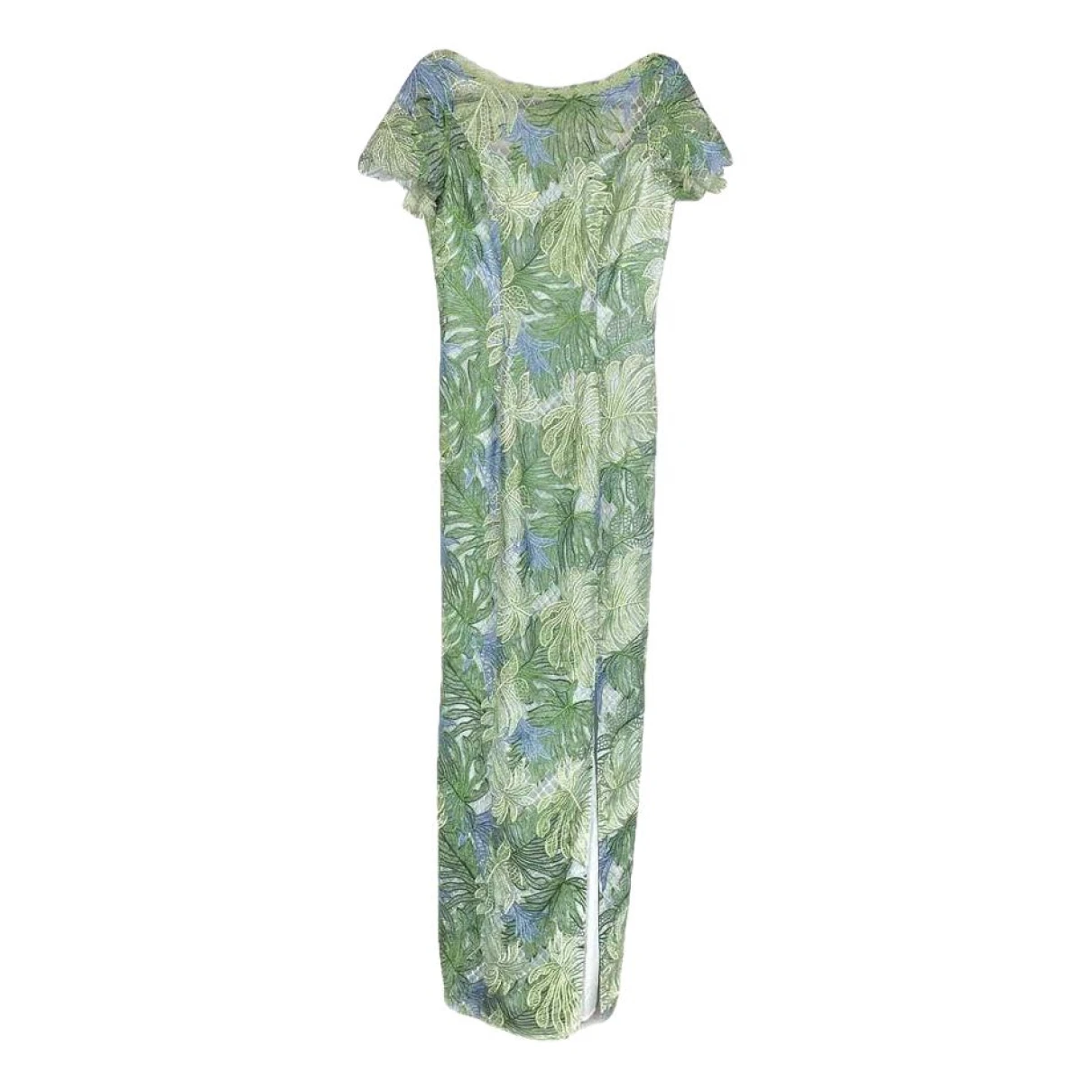 Pre-owned Marchesa Maxi Dress In Green