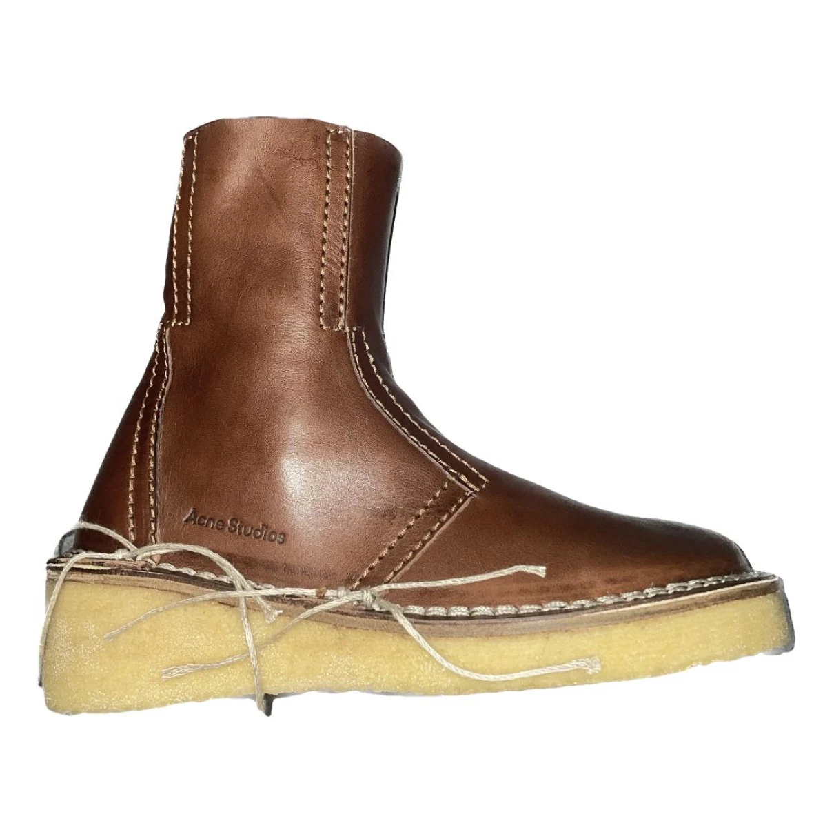 Pre-owned Acne Studios Leather Boots In Brown