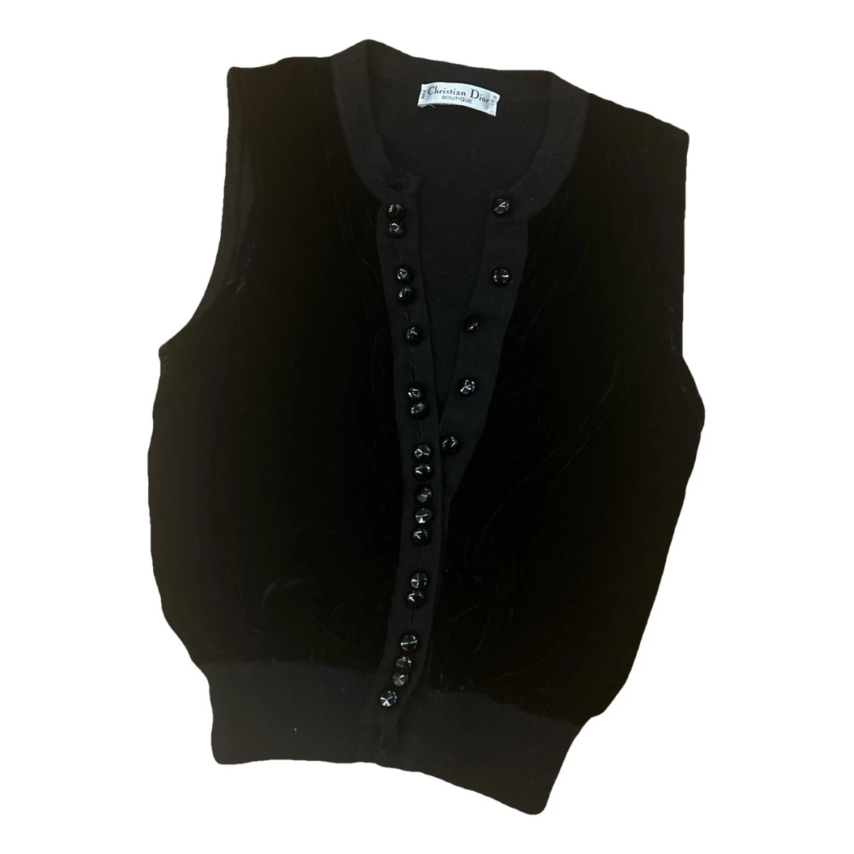 Pre-owned Dior Velvet Vest In Black