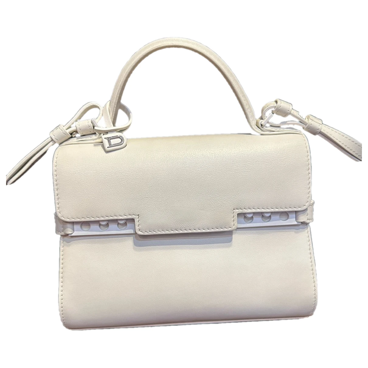 Pre-owned Delvaux Tempête Leather Handbag In White