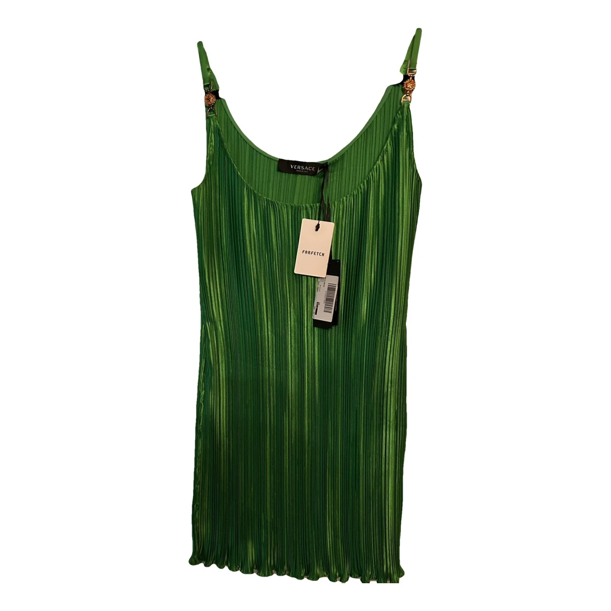 Pre-owned Versace Mini Dress In Green
