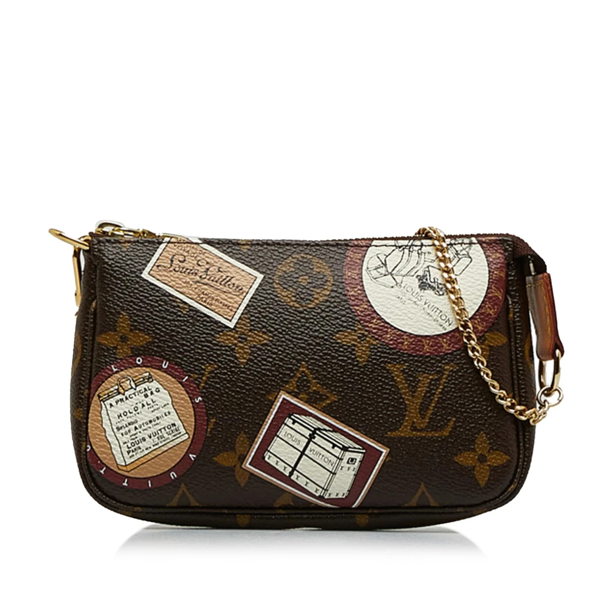 Pre-owned Louis Vuitton Pochette Accessoire Cloth Bag In Brown