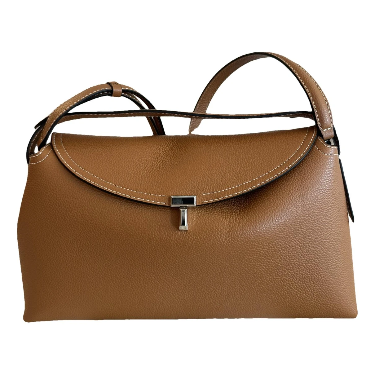 Pre-owned Totême T-lock Leather Handbag In Brown