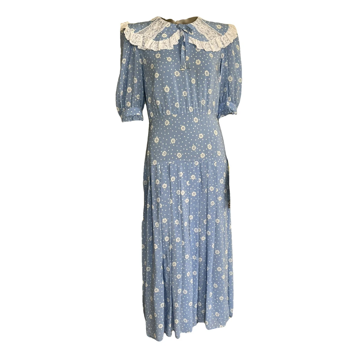 Pre-owned Alessandra Rich Silk Maxi Dress In Blue
