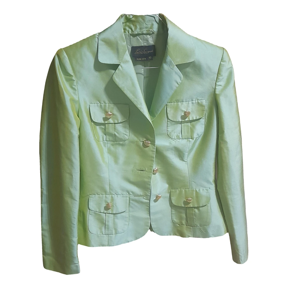 Pre-owned Luisa Spagnoli Silk Short Vest In Green