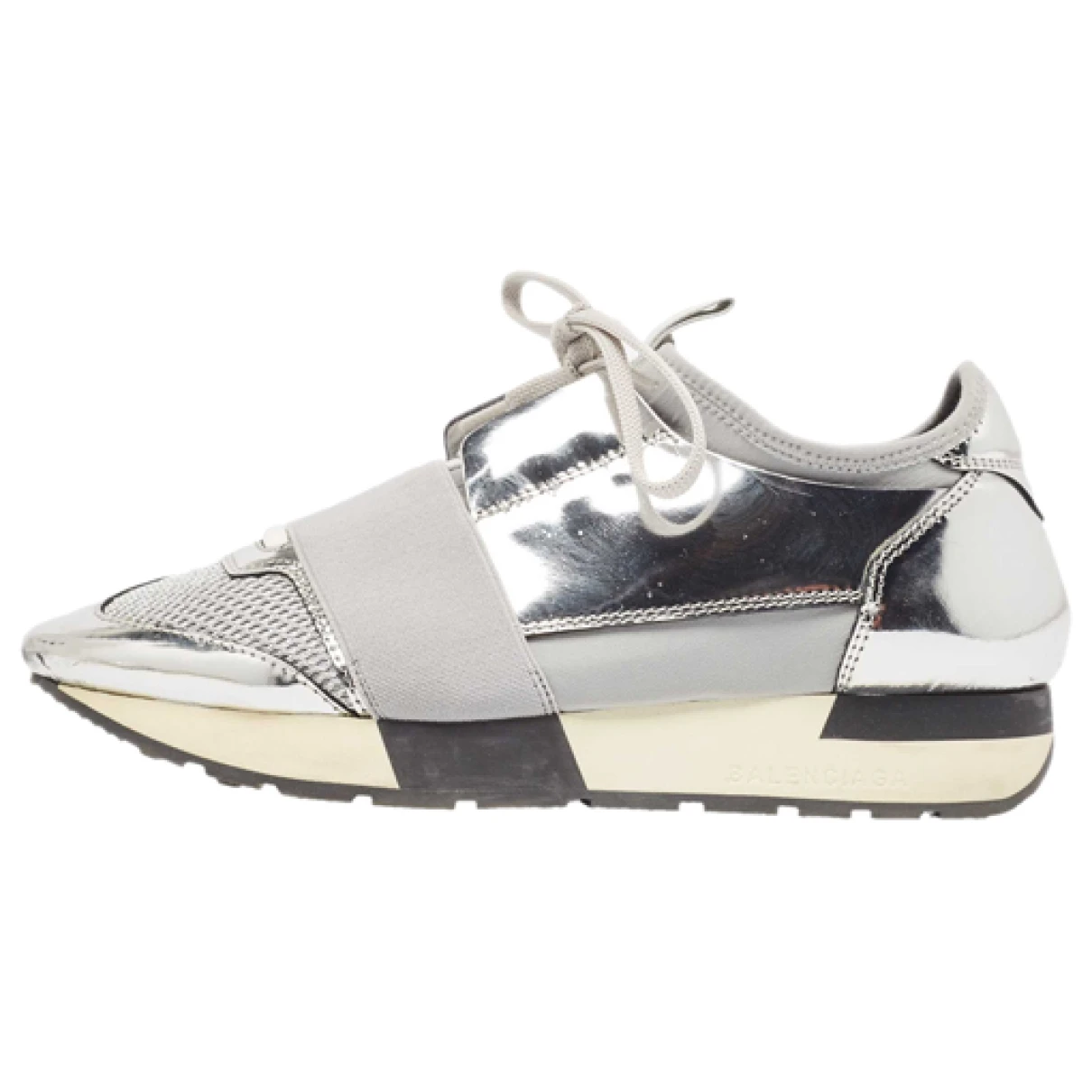 Pre-owned Balenciaga Leather Trainers In Metallic