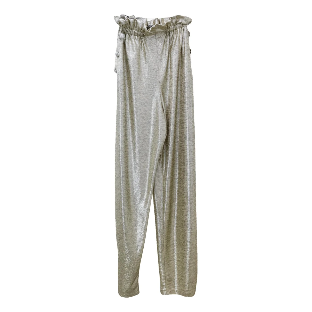 Pre-owned Balmain Trousers In Gold
